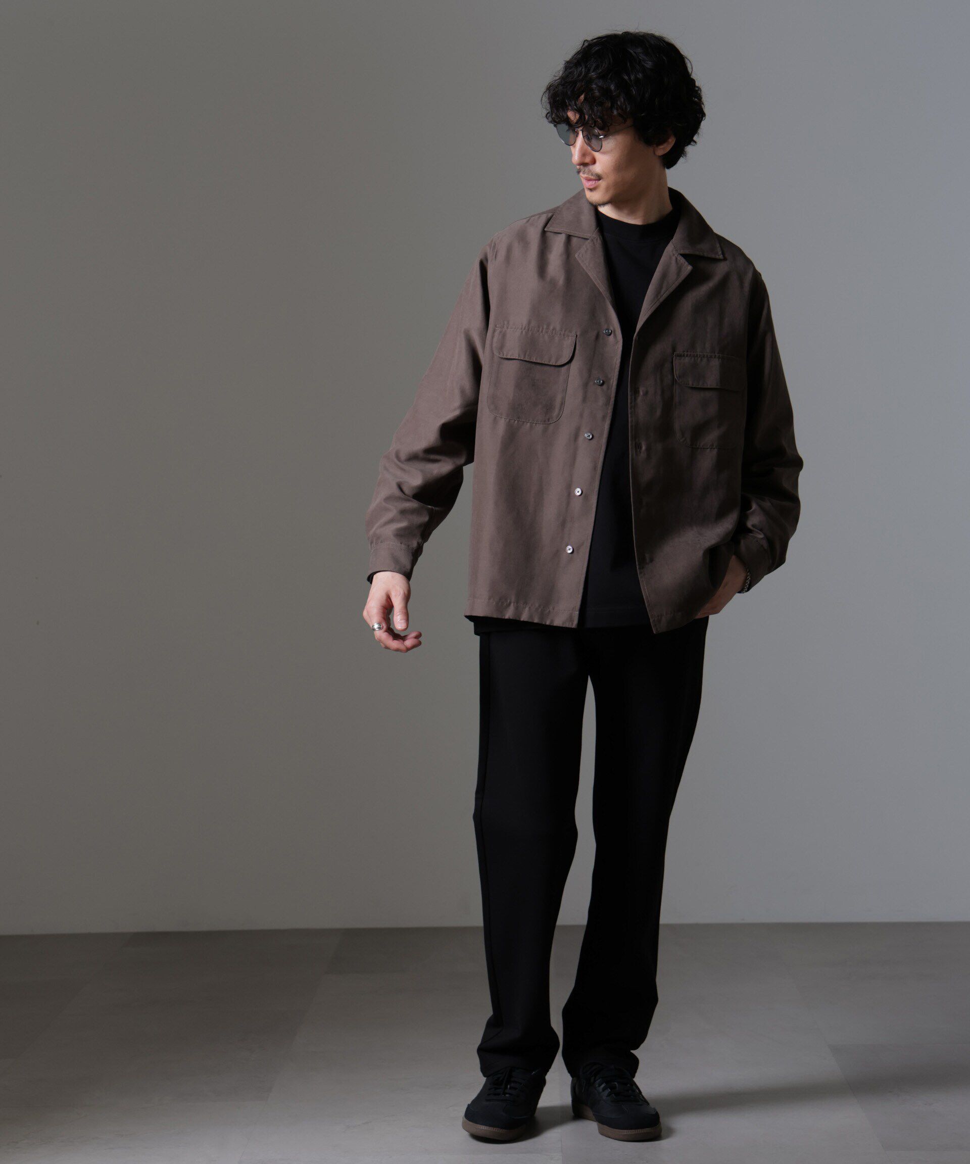 nano･universe「スウェードライクオープンカラーシャツ」|シャツ・ブラウス|