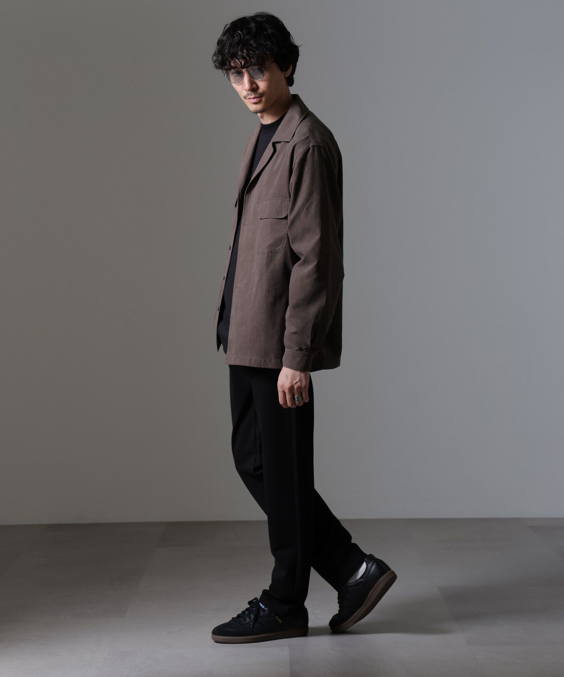 nano･universe「スウェードライクオープンカラーシャツ」|シャツ・ブラウス|