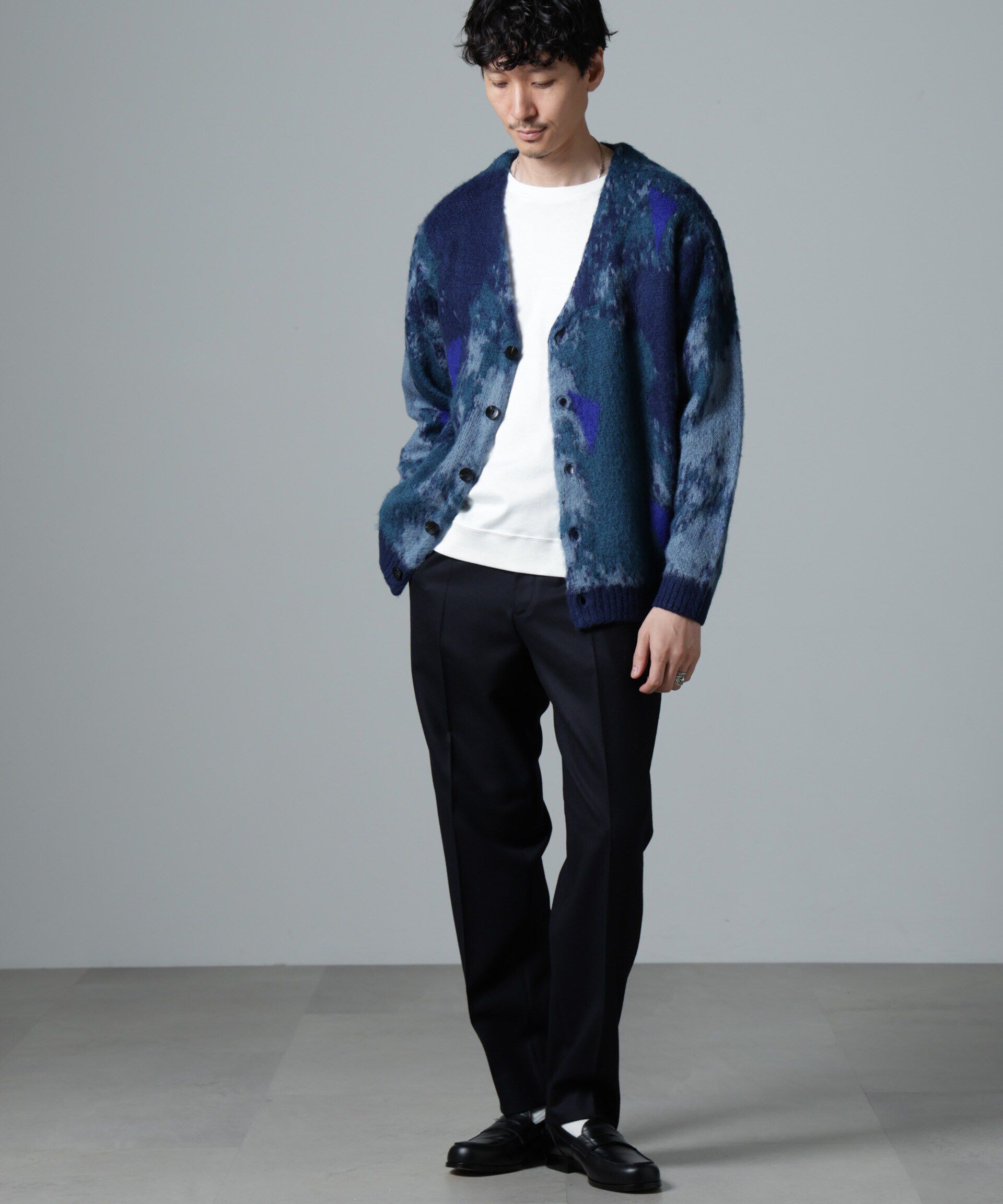 nano･universe「アート柄ニットカーディガン」|ニット・セーター|