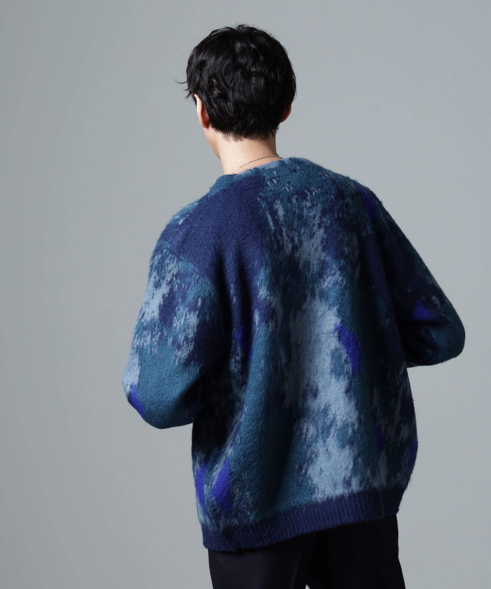 nano･universe「アート柄ニットカーディガン」|ニット・セーター|