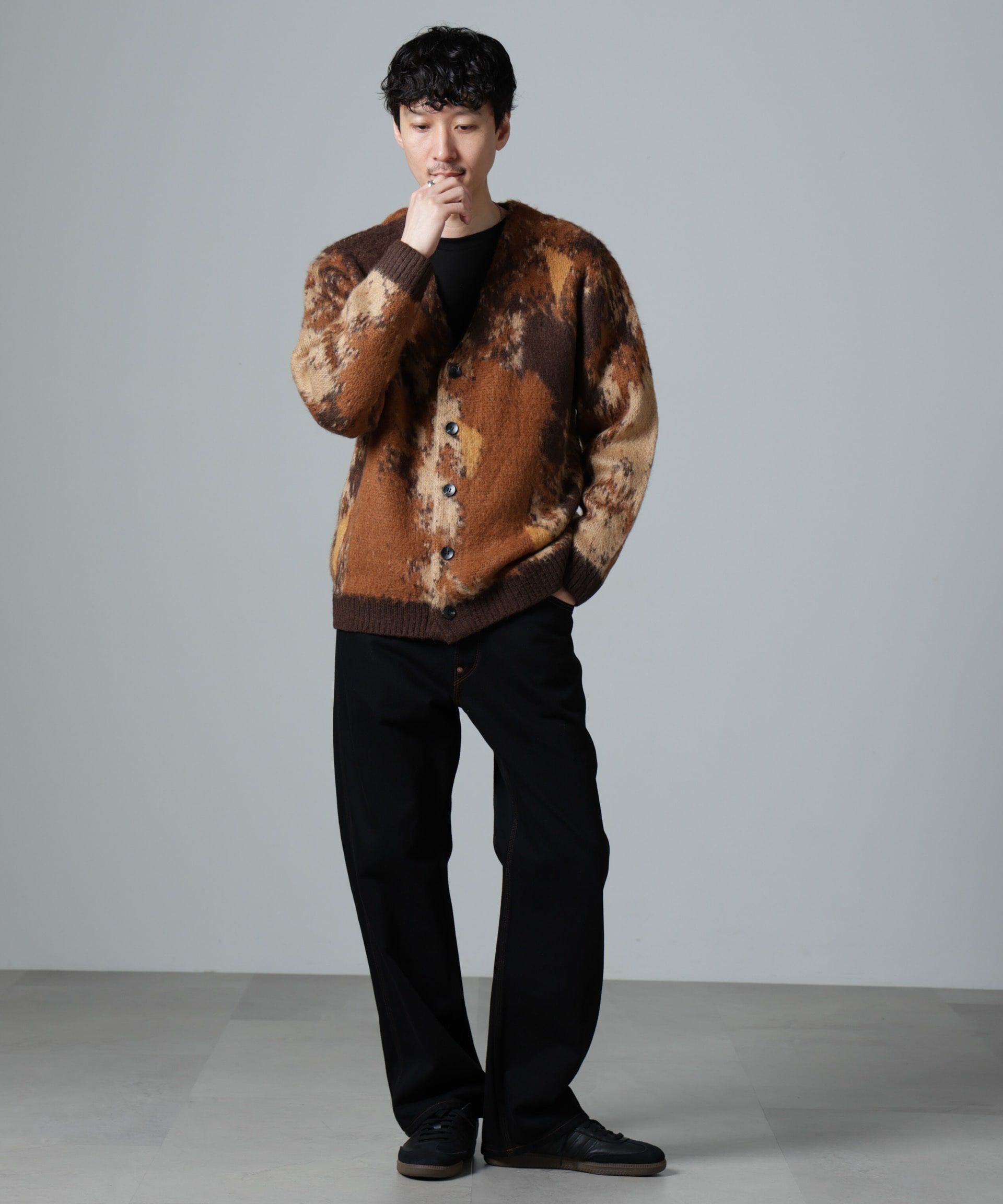 nano･universe「アート柄ニットカーディガン」|ニット・セーター|