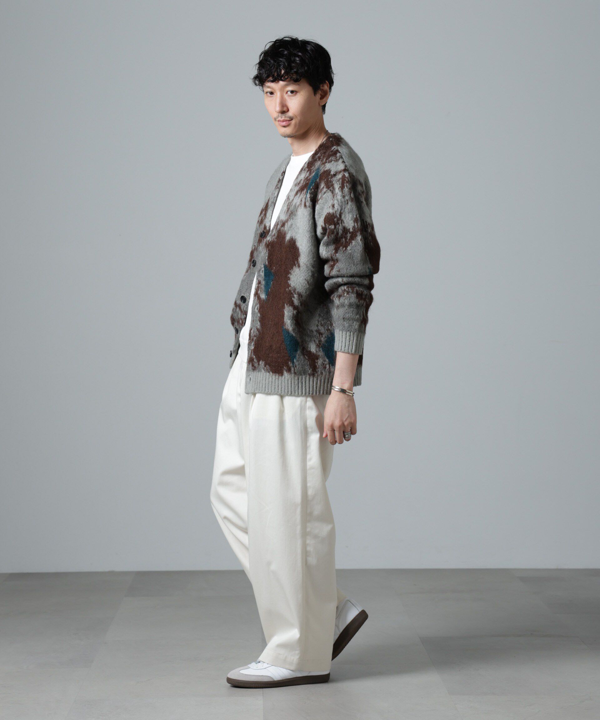 nano･universe「アート柄ニットカーディガン」|ニット・セーター|