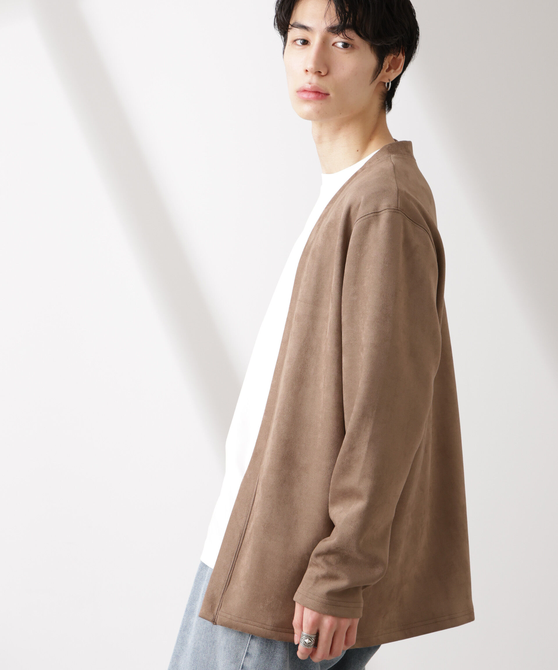 nano･universe「フェイクスエードトッパーカーディガン」|Tシャツ・カットソー|