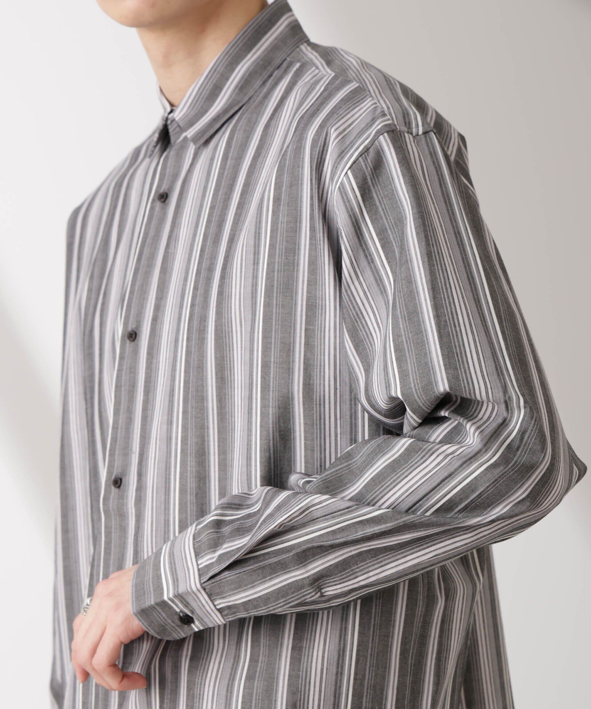 nano･universe「ランダムストライプシャツ 長袖」|シャツ・ブラウス|