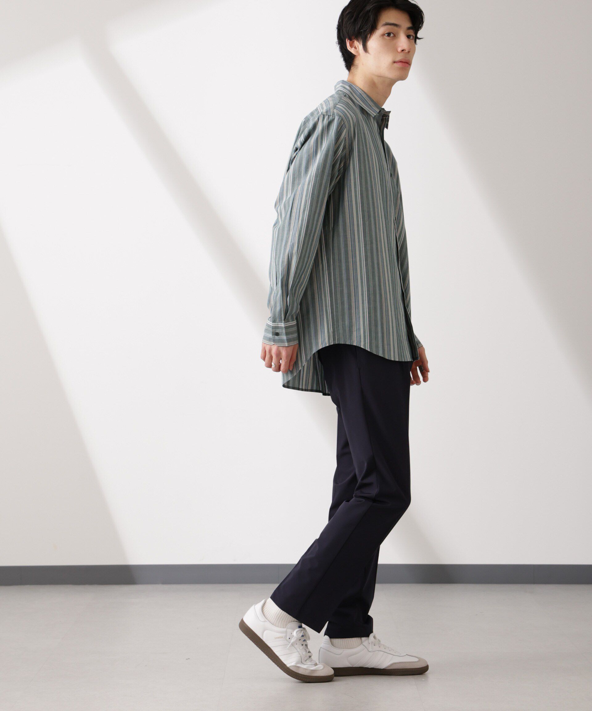 nano･universe「ランダムストライプシャツ 長袖」|シャツ・ブラウス|