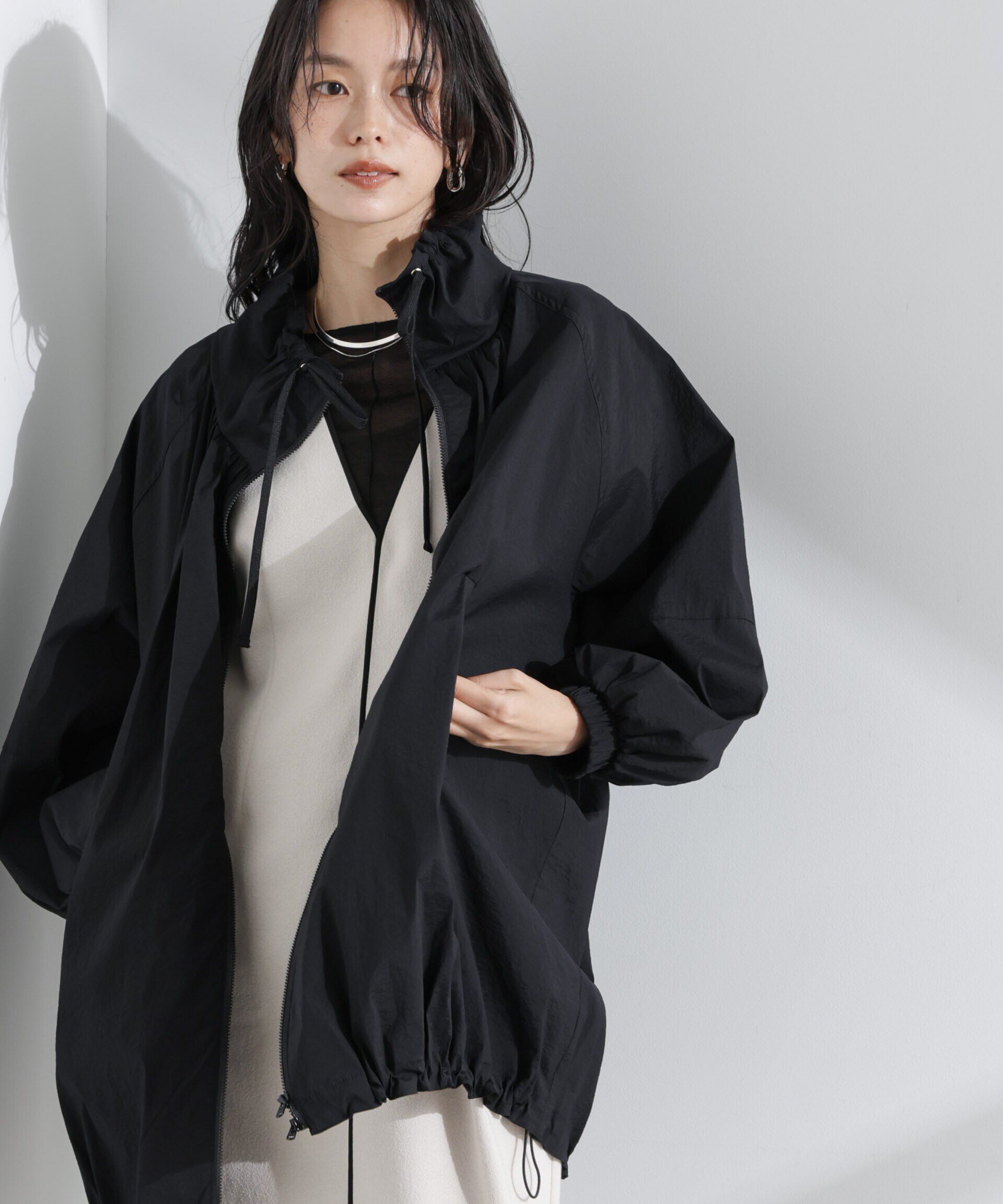 nano･universe「ナイロンワッシャーオーバーサイズライトブルゾン」|ブルゾン・スタジャン|