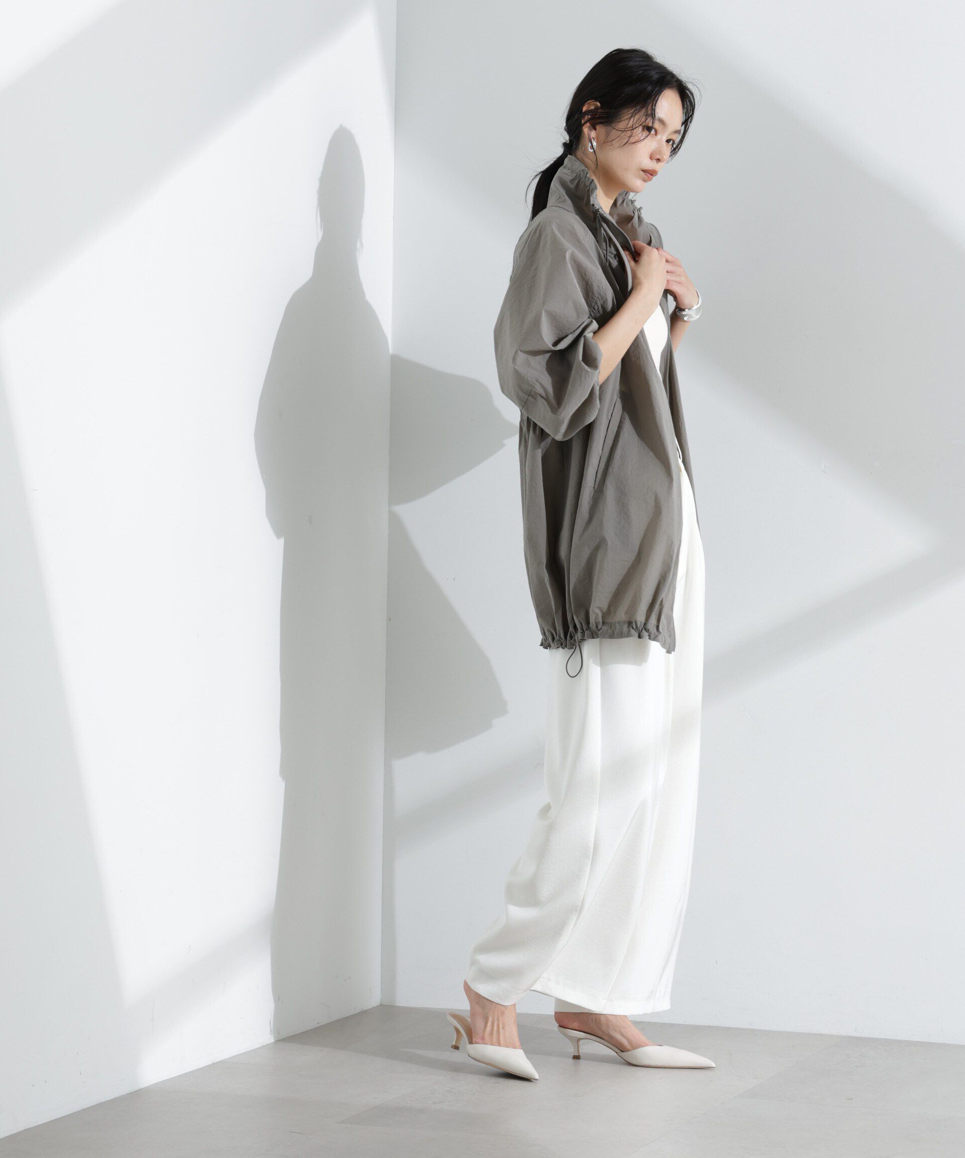 nano･universe「ナイロンワッシャーオーバーサイズライトブルゾン」|ブルゾン・スタジャン|