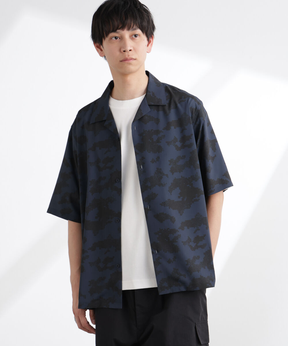 nano･universe「オリジナルパターン開襟シャツ 半袖」|シャツ・ブラウス|