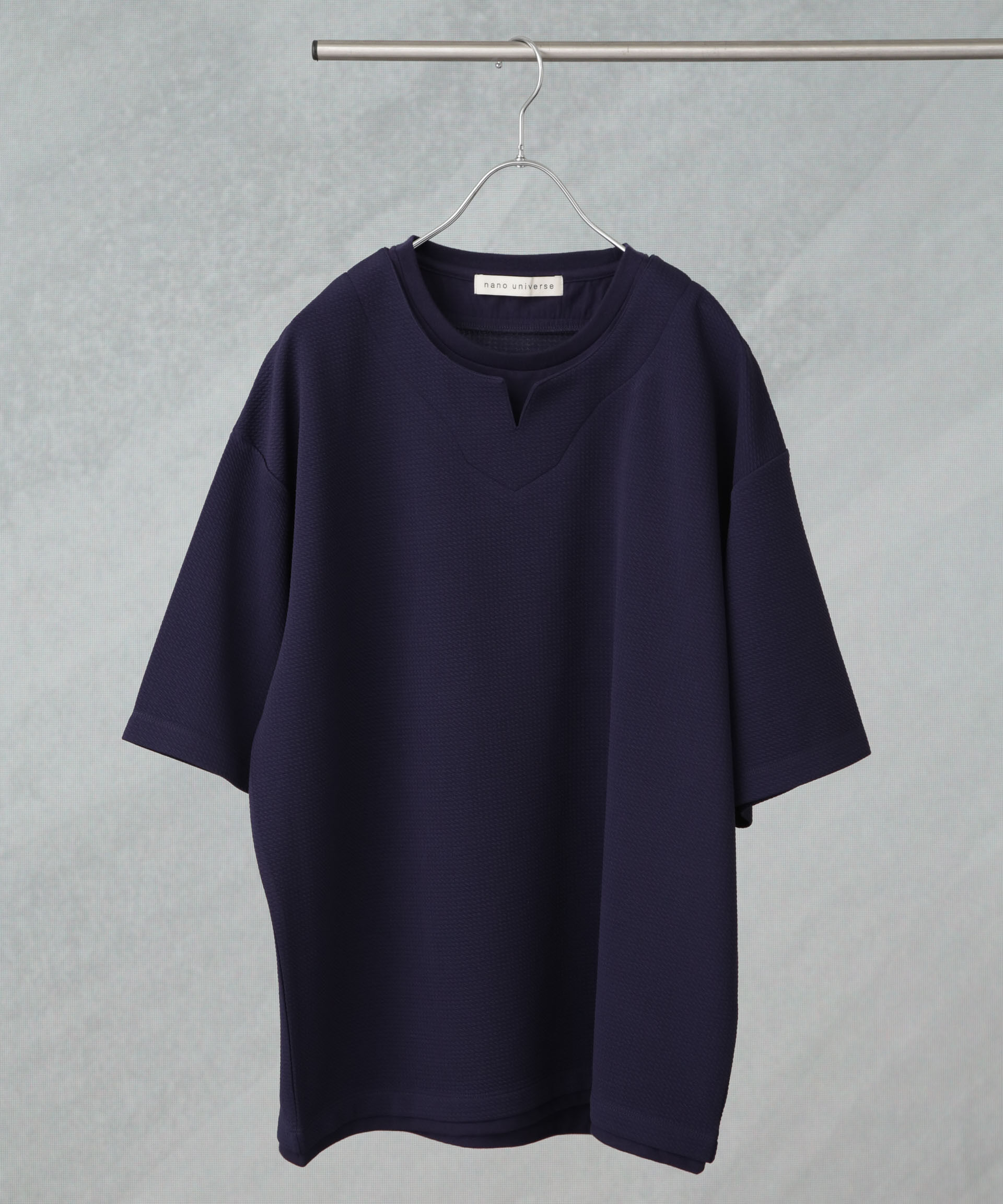 nano･universe「フェイクレイヤードキーネックTシャツ 半袖」|Tシャツ・カットソー|