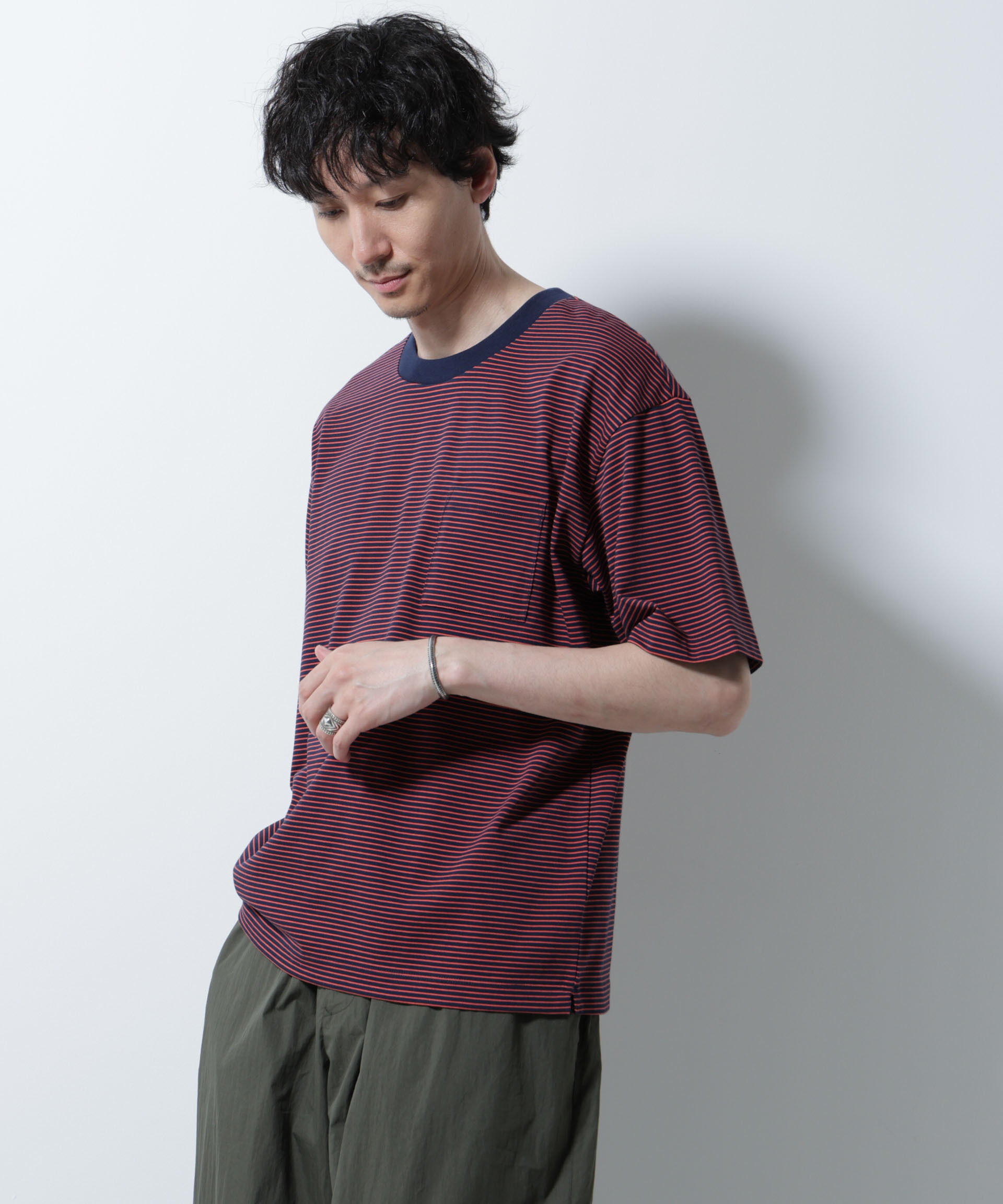 nano･universe「20シルケットボーダーTシャツ 半袖」|Tシャツ・カットソー|