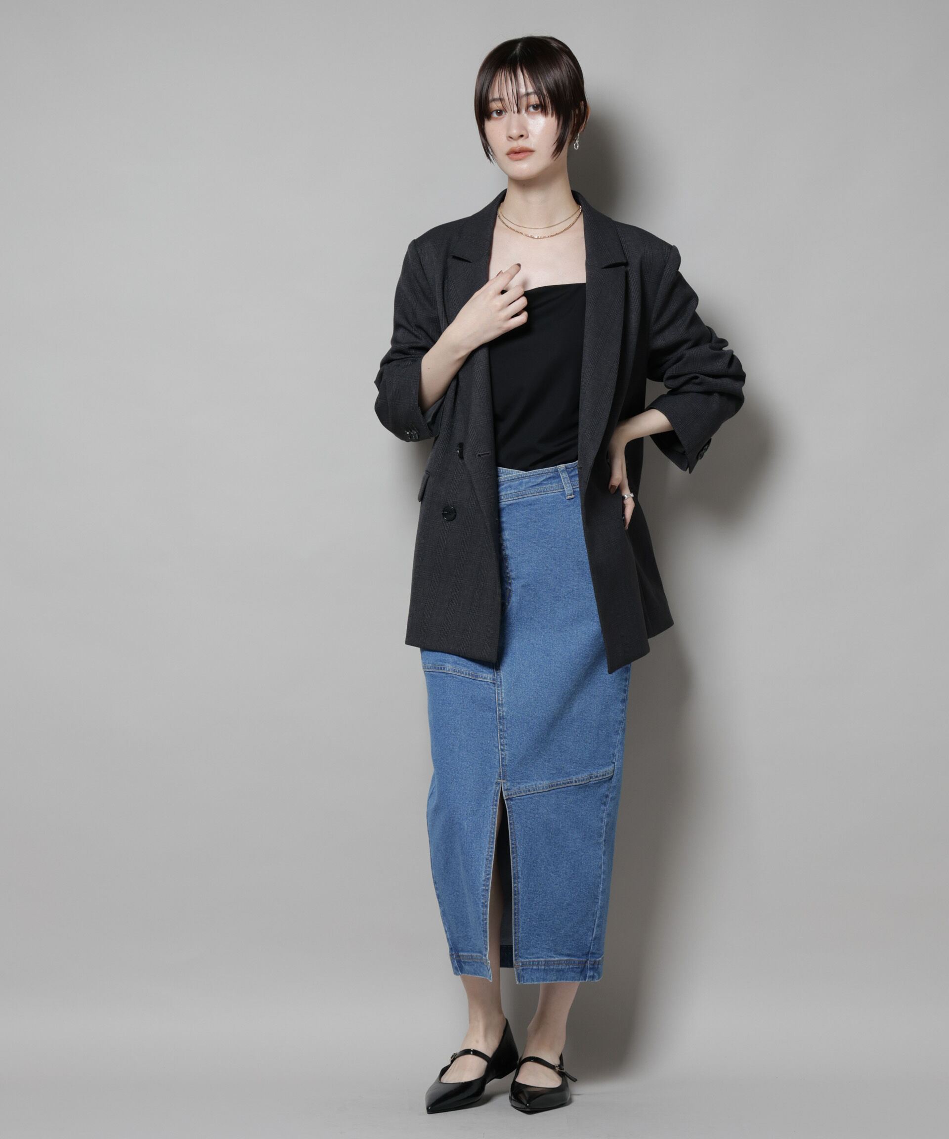 nano･universe「ラップペンシルデニムスカート」|スカート|