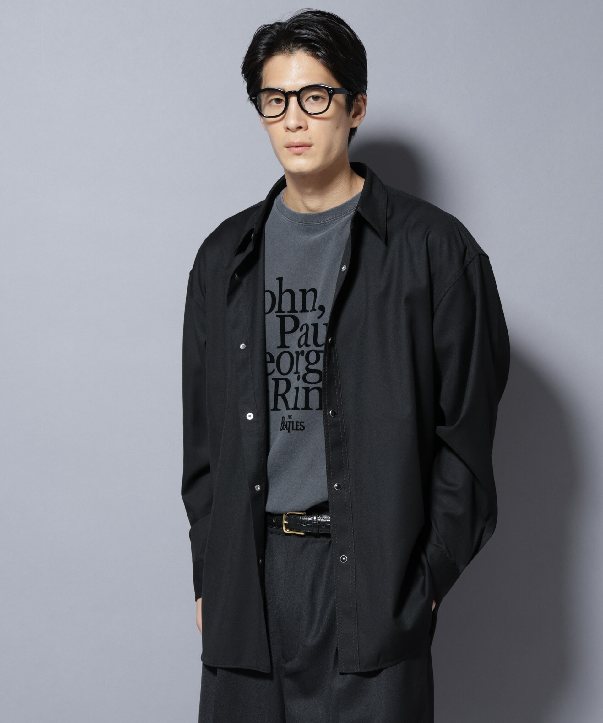 nano･universe「トリプルステッチ パールドットオーバーシャツ」|シャツ・ブラウス|