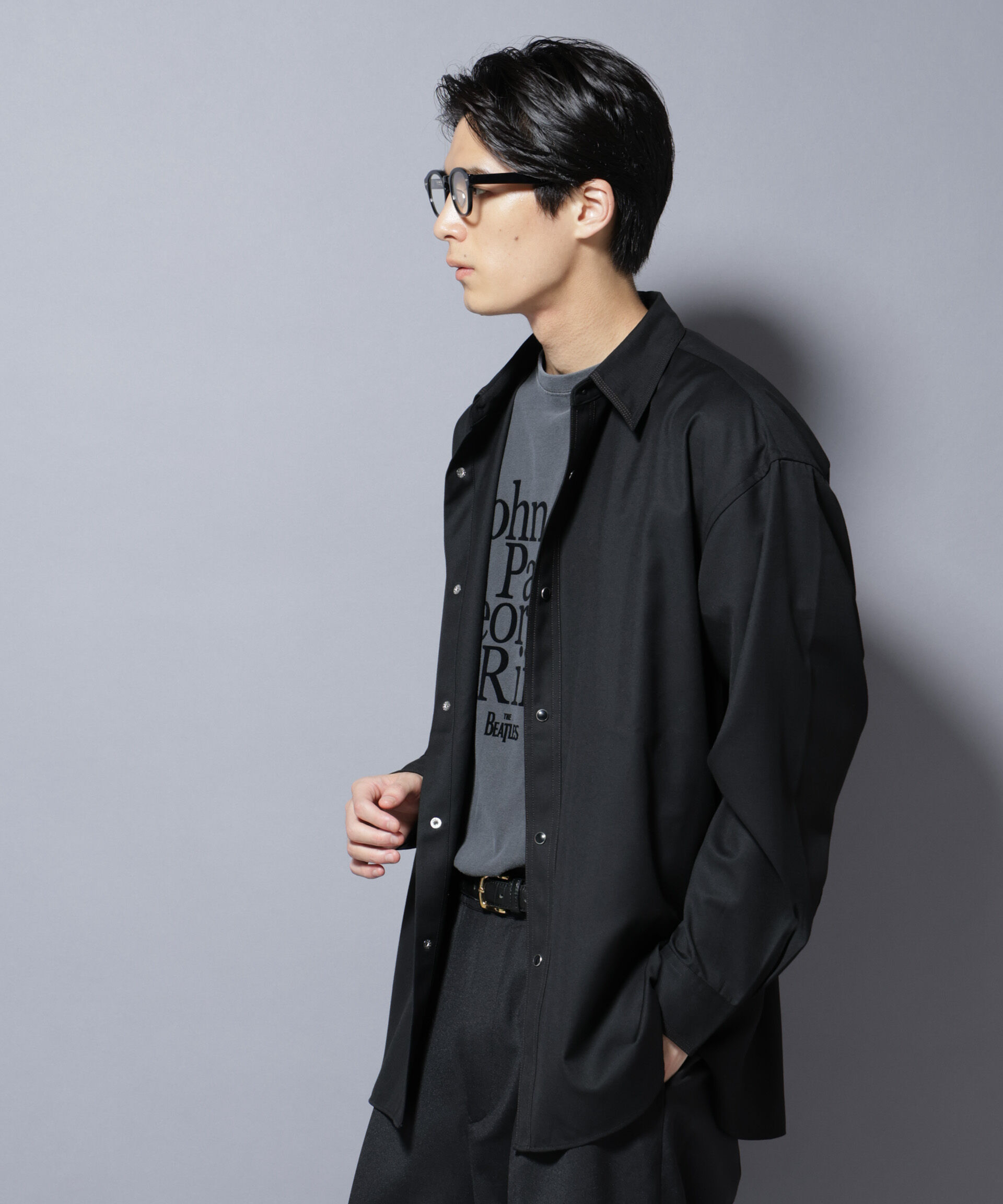 nano･universe「トリプルステッチ パールドットオーバーシャツ」|シャツ・ブラウス|