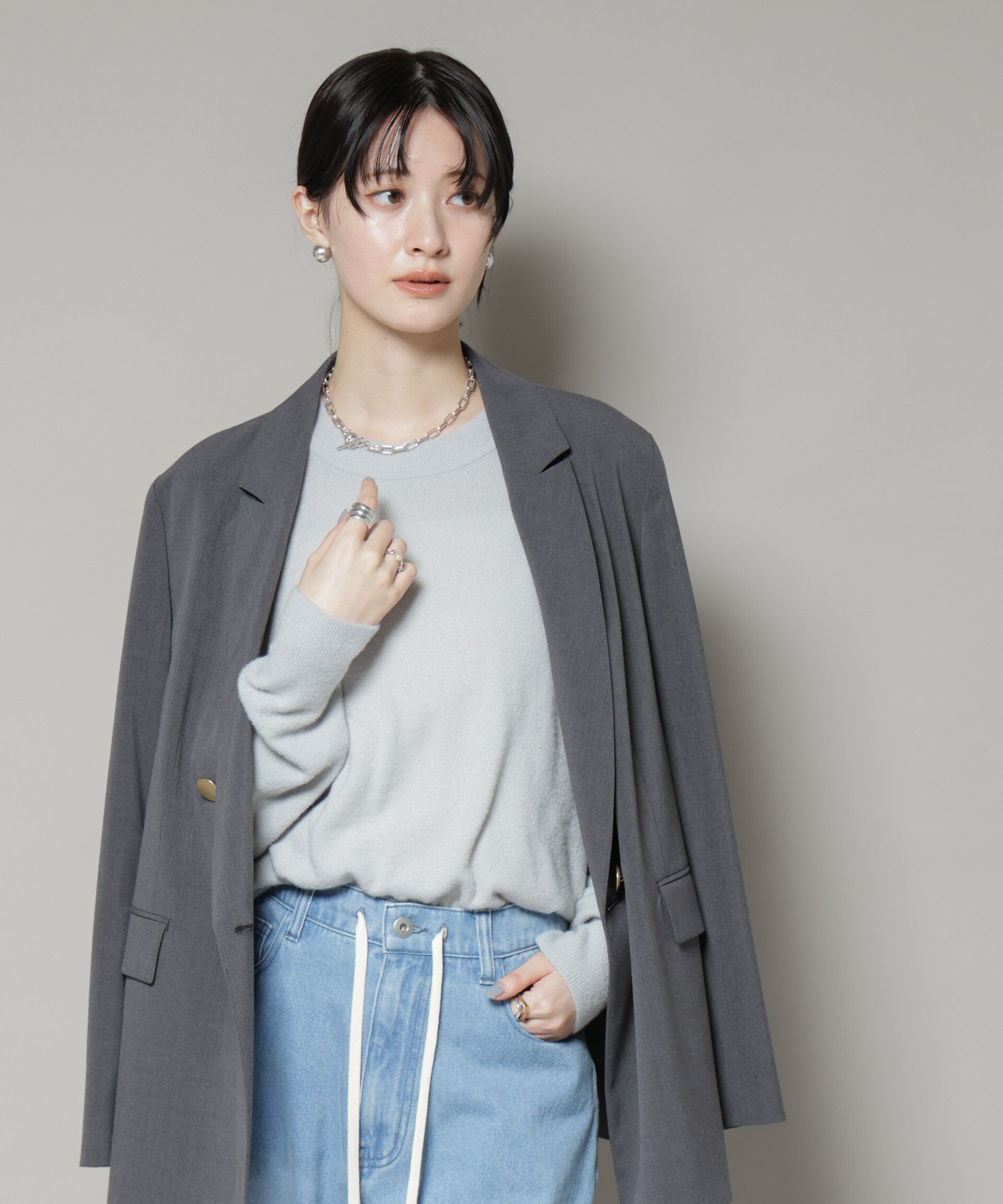 nano･universe「ミニラメシャギーニットプルオーバー」|ニット・セーター|