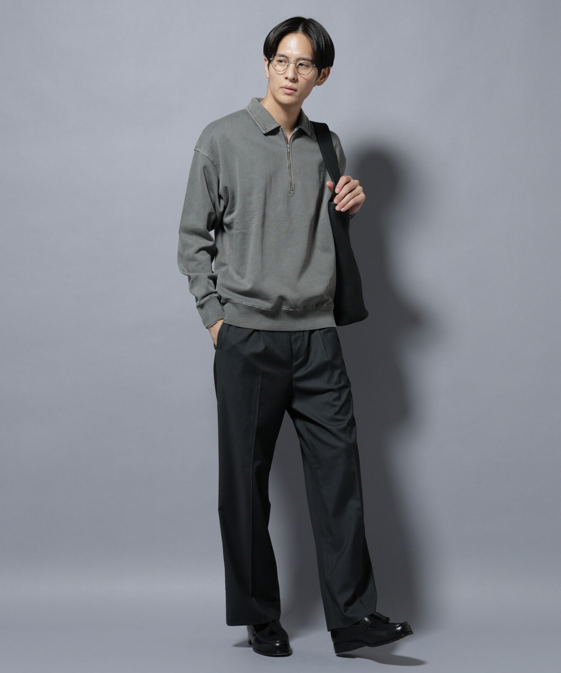 nano･universe「ヴィンテージライク ハーフZIPスウェット」|Tシャツ・カットソー|