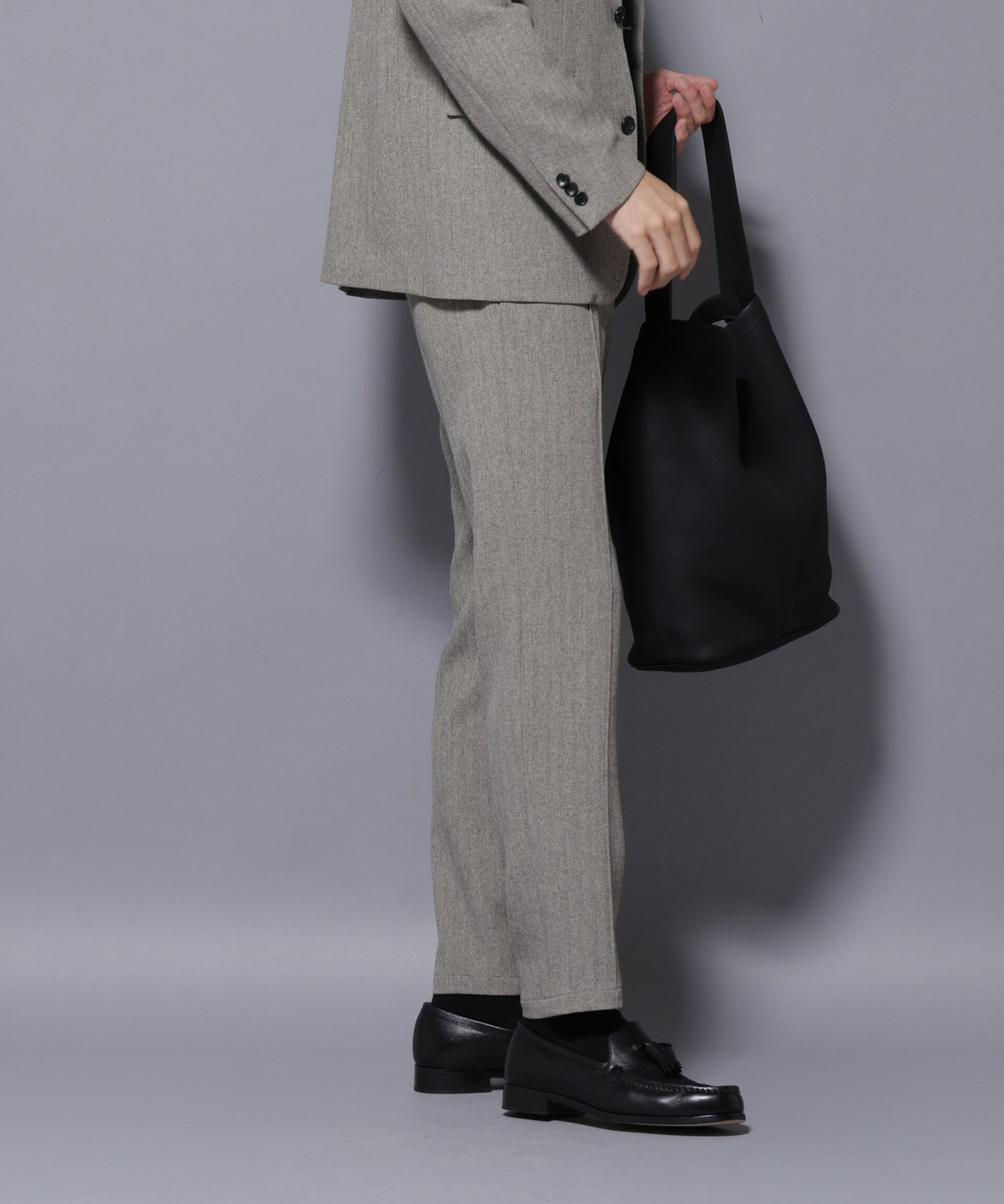 nano･universe「｢N TROUSERS BASIC｣ 洗えるMIXツイードストレッチパンツ(セットアップ可)」|スーツ|