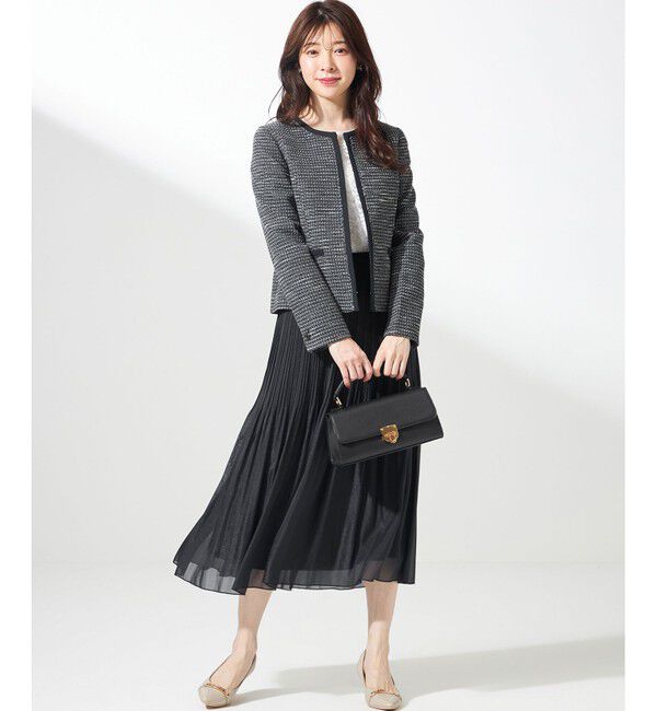 any SiS「リップルボーダーストレッチ ノーカラージャケット」|ノーカラージャケット|