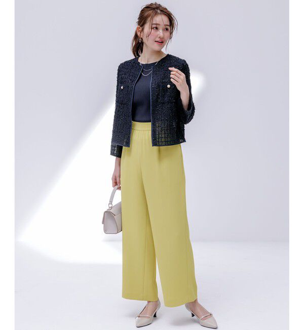 ANY SIS「リボンヤーンシアーツイード ジャケット」|ノーカラージャケット|