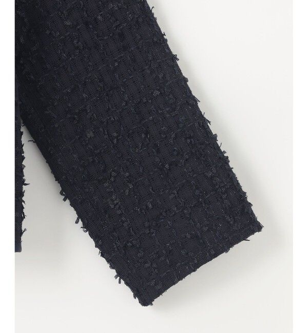 ANY SIS「リボンヤーンシアーツイード ジャケット」|ノーカラージャケット|