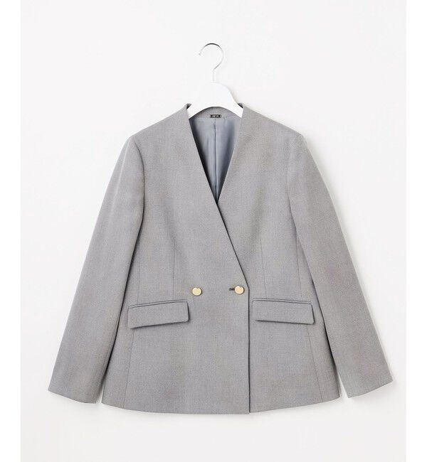 ANY SIS「褒めらレディストレッチ カラーレス ジャケット」|ノーカラージャケット|