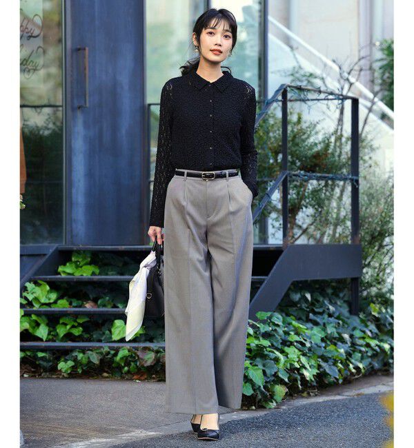 ANY SIS「褒めらレディストレッチ ワイドパンツ」|その他|