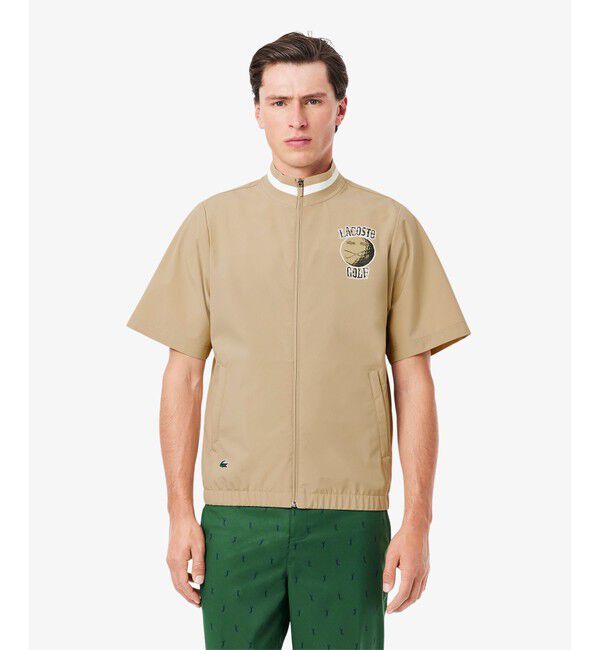 LACOSTE「半袖ゴルフウィンドブレイカー」|ブルゾン・スタジャン|ベージュ