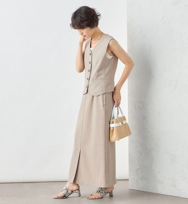 NOLLEY'S sophi「《セットアップ対応》ウォッシャブル麻調合繊ロングスカート」|スカート|