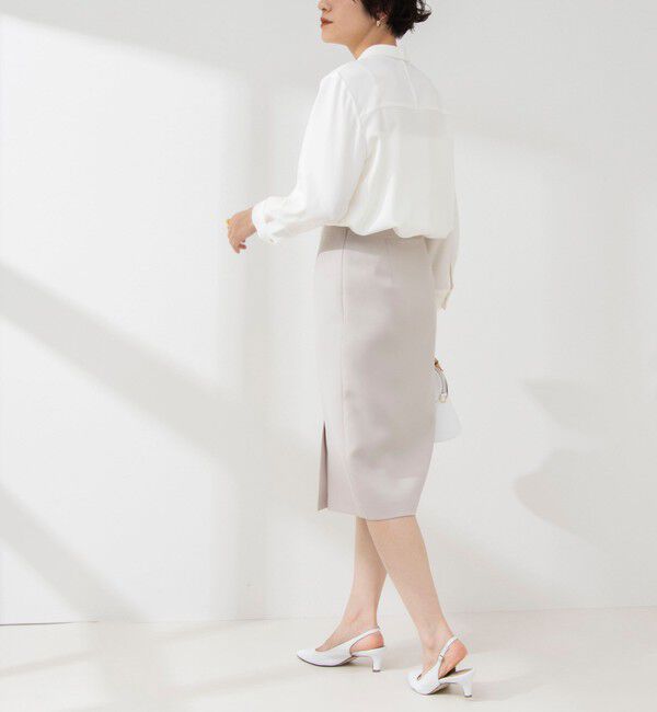 NOLLEY'S sophi「《セットアップ対応》撥水ダブルクロスサイドスリットスカート」|タイト|