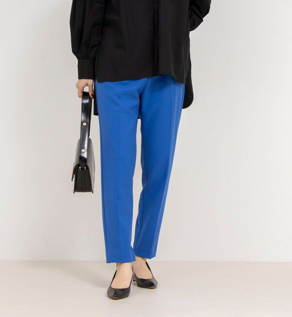 NOLLEY'S「ウォッシャブル裏起毛タックスリムパンツ」|その他|ブルー