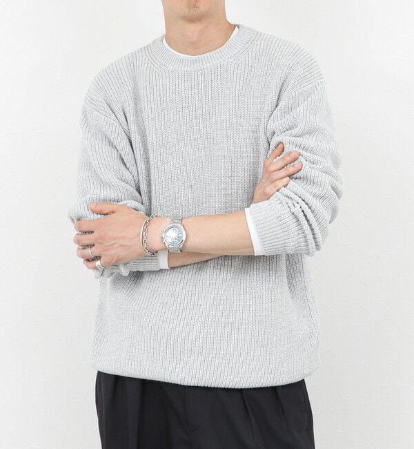 NOLLEY'S goodman「《2点セット》ウォッシャブル/抗菌加工 片畦7Gプルオーバー(ロンT付) 25AW」|ニット・セーター|ミディアムグレー