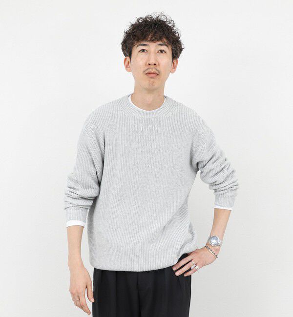 NOLLEY'S goodman「《2点セット》ウォッシャブル/抗菌加工 片畦7Gプルオーバー(ロンT付) 25AW」|ニット・セーター|