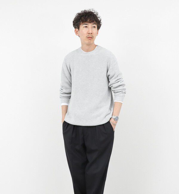 NOLLEY'S goodman「《2点セット》ウォッシャブル/抗菌加工 片畦7Gプルオーバー(ロンT付) 25AW」|ニット・セーター|