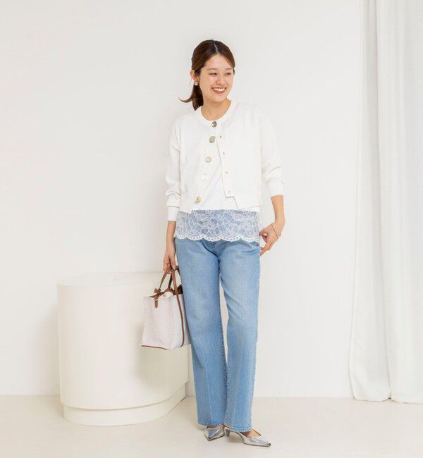 NOLLEY'S「ウォッシャブル裾レースオトナサテンタンク」|タンクトップ|