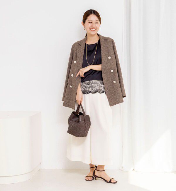 NOLLEY'S「ウォッシャブル裾レースオトナサテンタンク」|タンクトップ|