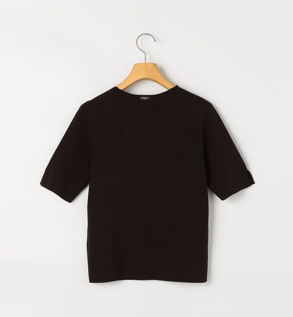 NOLLEY'S sophi「《手洗い可能》トライアングルカラー総針5分袖プルオーバー」|ニット・セーター|