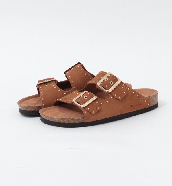 NOLLEY'S「【GENUINS/ジェニンズ】　スエードスタッズベルトサンダル」|サンダル|キャメル