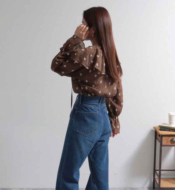 fredy emue「シアー楊柳刺繍ケープブラウス」|シャツ・ブラウス|