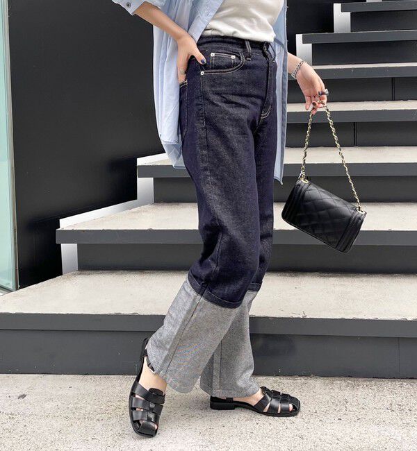 fredy emue「ロングロールアップデニムパンツ」|デニム|