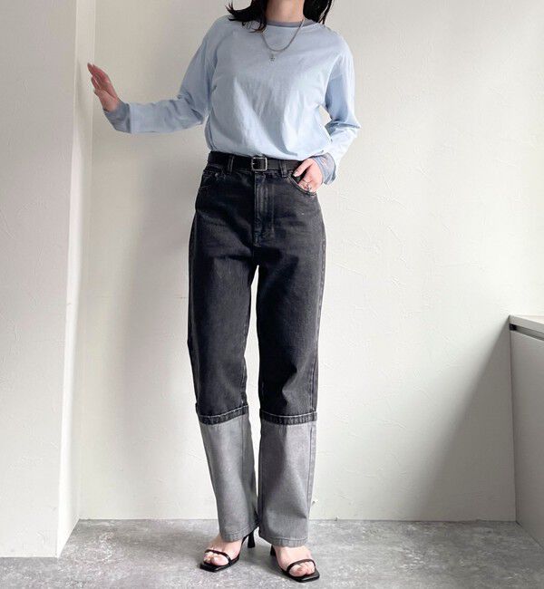 fredy emue「ロングロールアップデニムパンツ」|デニム|