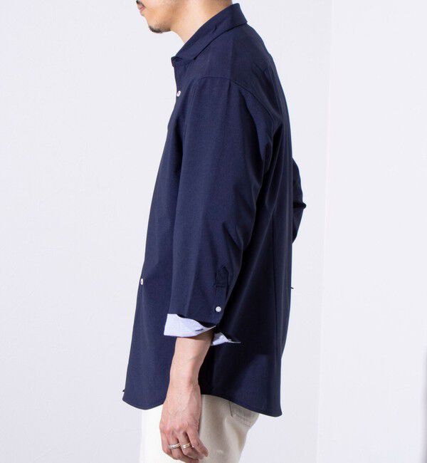 GLOSTER「【GLOSTER/グロスター】COOLMAX ポリトロ パラシュートボタン 七分袖レギュラーシャツ」|シャツ・ブラウス|