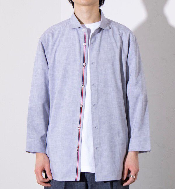 GLOSTER「【GLOSTER/グロスター】COOLMAX ポリトロ パラシュートボタン 七分袖レギュラーシャツ」|シャツ・ブラウス|