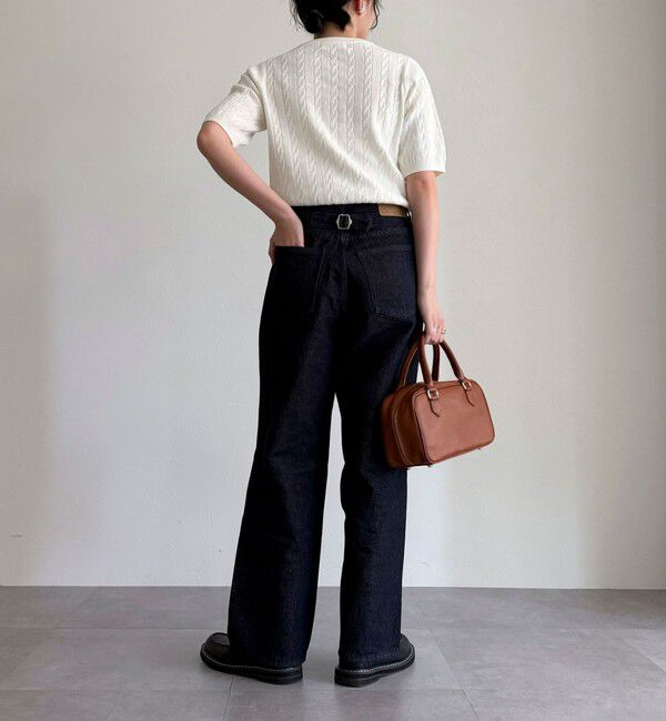 fredy emue「FR刺繍ケーブル柄半袖カーディガン」|カーディガン|