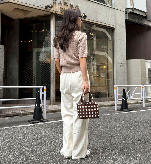 fredy emue「FR刺繍ケーブル柄半袖カーディガン」|カーディガン|