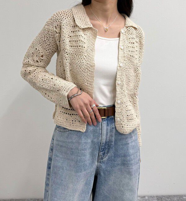 fredy emue「MADE INDIA クロシェ編みカーディガン」|カーディガン|
