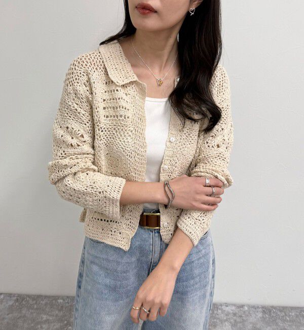 fredy emue「MADE INDIA クロシェ編みカーディガン」|カーディガン|