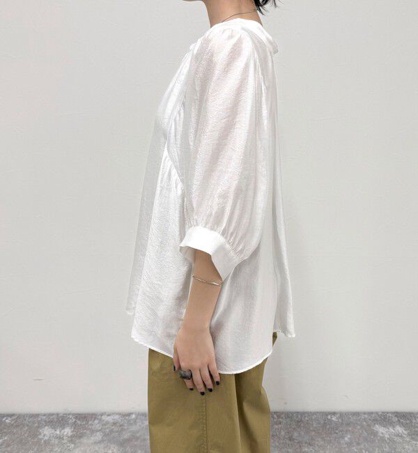 fredy emue「シャイニーシアー２WAYハーフスリーブブラウス」|シャツ・ブラウス|