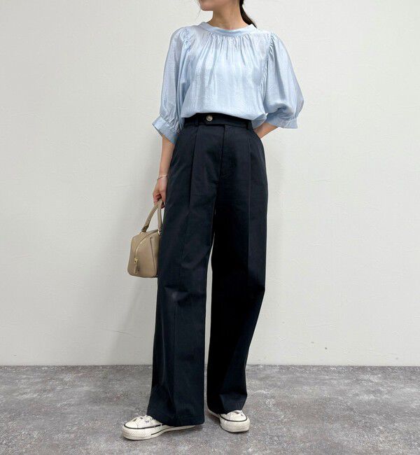 fredy emue「シャイニーシアー２WAYハーフスリーブブラウス」|シャツ・ブラウス|