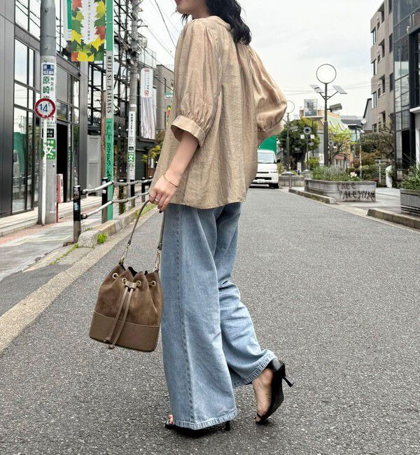 fredy emue「シャイニーシアー２WAYハーフスリーブブラウス」|シャツ・ブラウス|