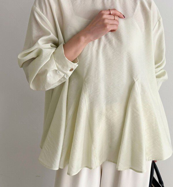fredy emue「ペプラムシアーボリュームブラウス」|シャツ・ブラウス|ライトグリーン