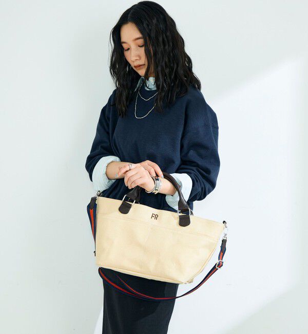 fredy emue「FRレザーハンドルキャンバストートバッグ」|ショルダー・メッセンジャー|